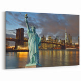 Liberty Island Decor - Statue of Liberty and Brooklyn Bridge Wall Art