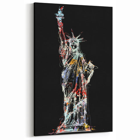 Abstract Statue of Liberty Art - Colorful New York City Landmark Print