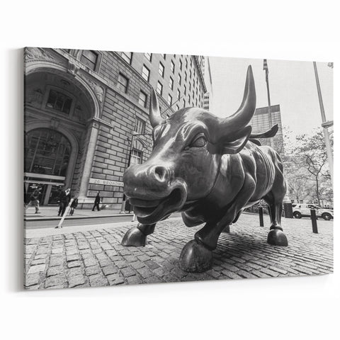 NYC Wall Art - Financial District Bull Statue Wall Street Canvas Print