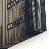 Wall Street Canvas - Iconic NYC Street Sign in Financial District Art