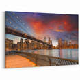 Brooklyn Wall Art - Stunning Sunset Over Bridge and NYC Skyline Canvas