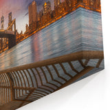 Brooklyn Wall Art - Stunning Sunset Over Bridge and NYC Skyline Canvas