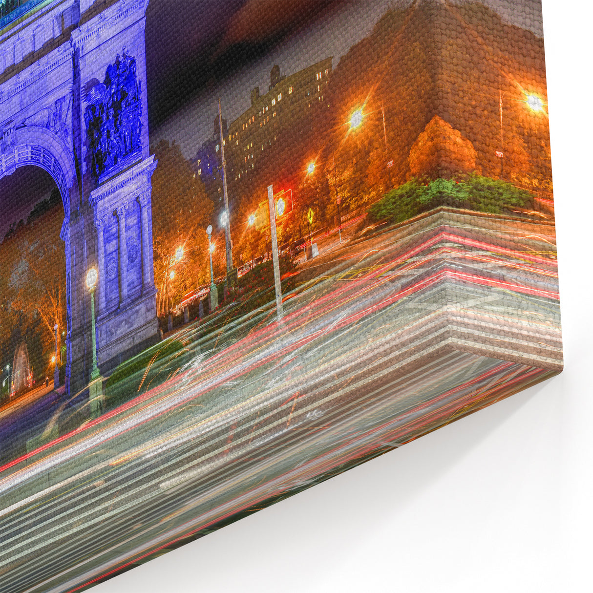 Brooklyn Skyline Canvas - Illuminated Soldiers and Sailors Arch at Night