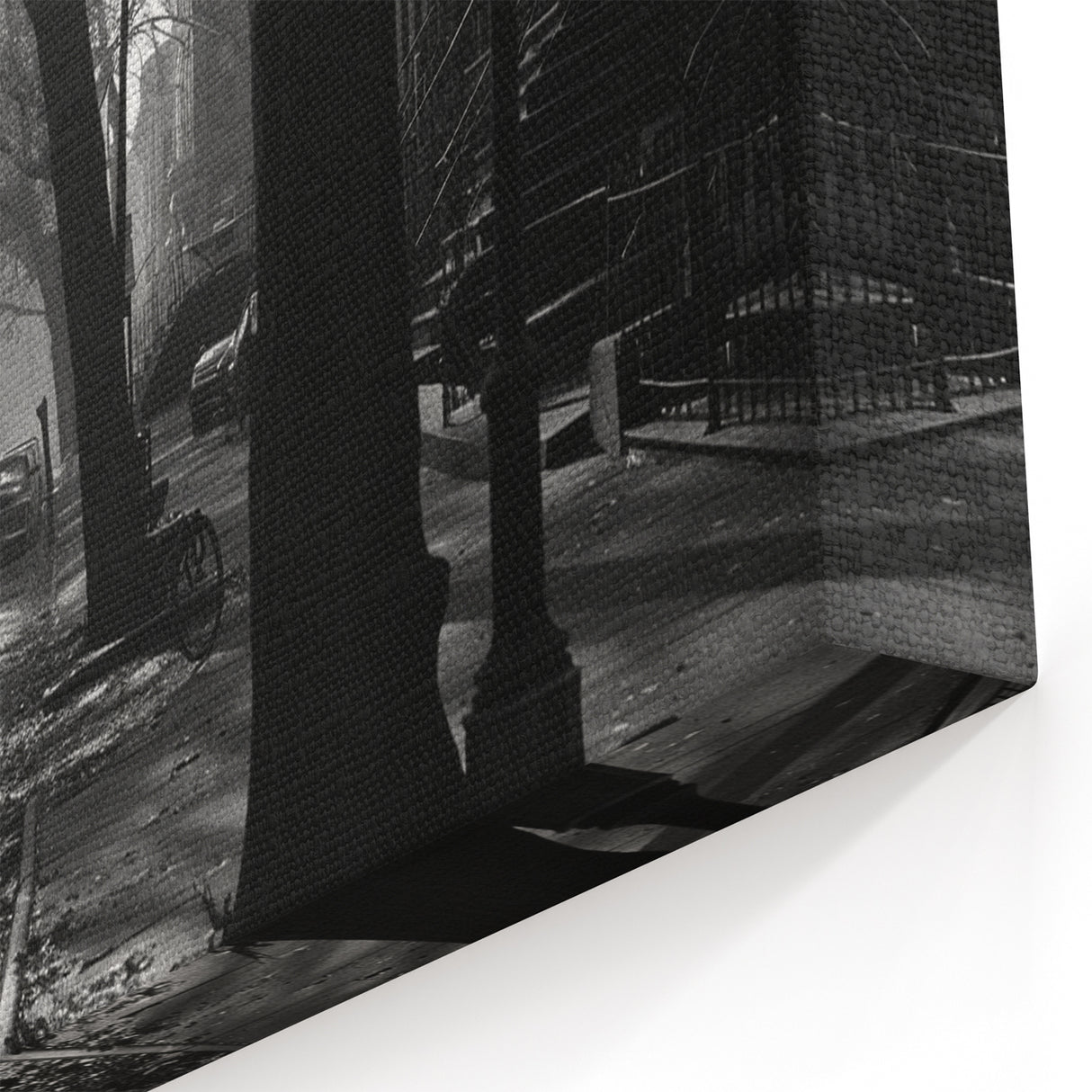 Brooklyn Wall Art - Vintage Black and White Street Scene with Classic Cars