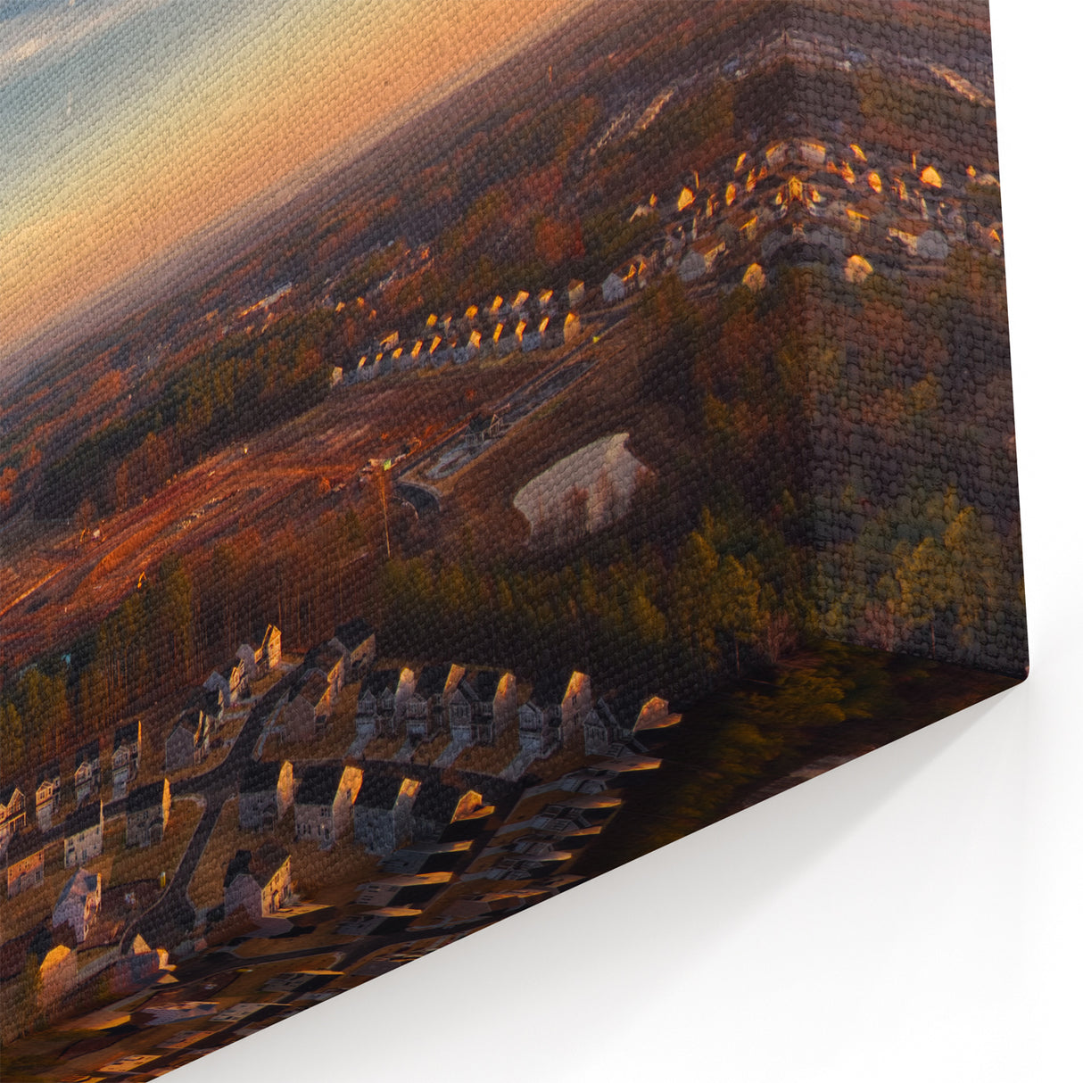 Durham Wall Art - North Carolina Scenic Sunset Over Suburban Landscape
