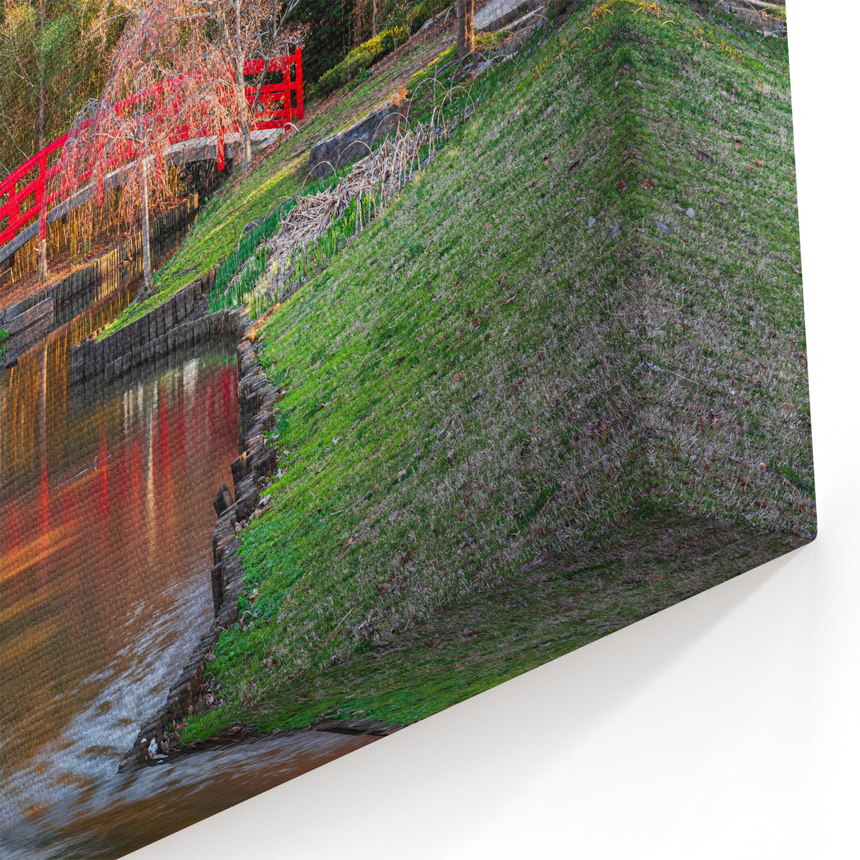 North Carolina Wall Decor - Japanese Garden with Red Bridge