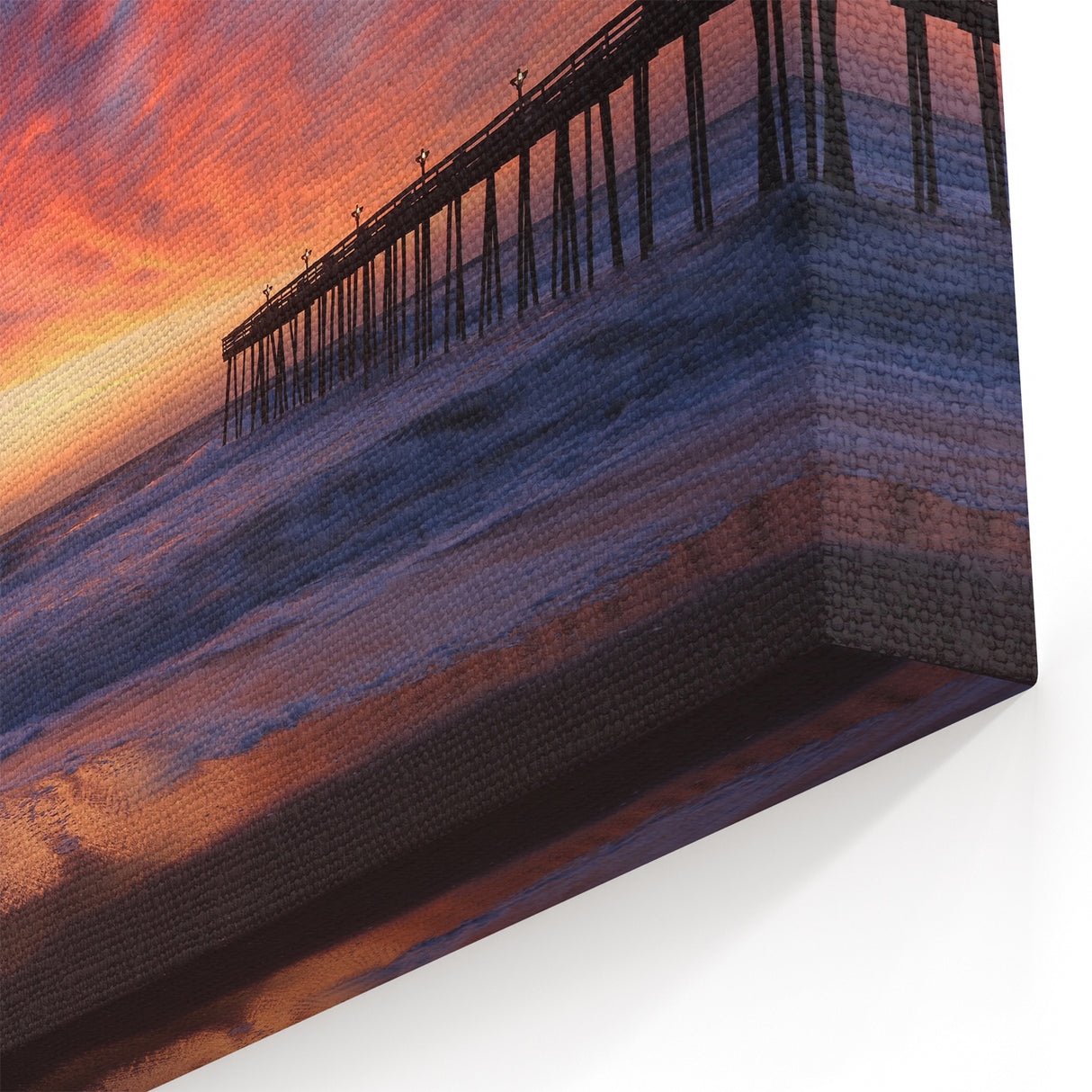 Cape Hatteras Art – Vibrant Sunset Pier Outer Banks Scenic Photography