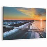 North Carolina Coastal Art – Aerial View Sunset Outer Banks Beach Print
