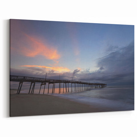 Cape Hatteras Art – Peaceful Pier at Dusk Coastal Photography Print
