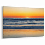 Outer Banks Canvas Art – Peaceful Ocean Sunset Coastal Landscape Print