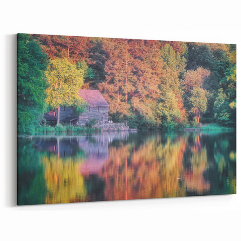 Raleigh Mill Reflections Art - Scenic North Carolina Lakeside Wall Decor