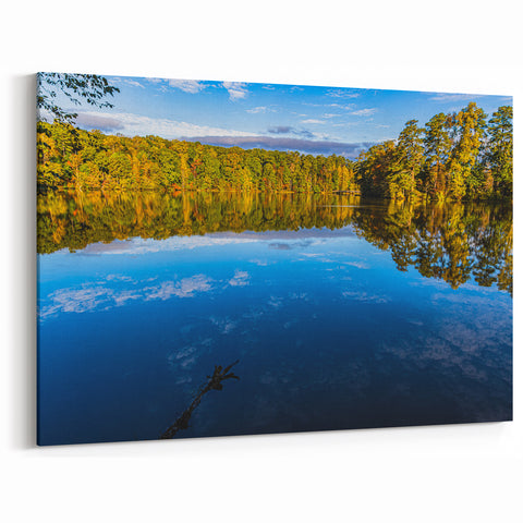 Raleigh Lake Reflection Art - Tranquil North Carolina Nature Wall Decor