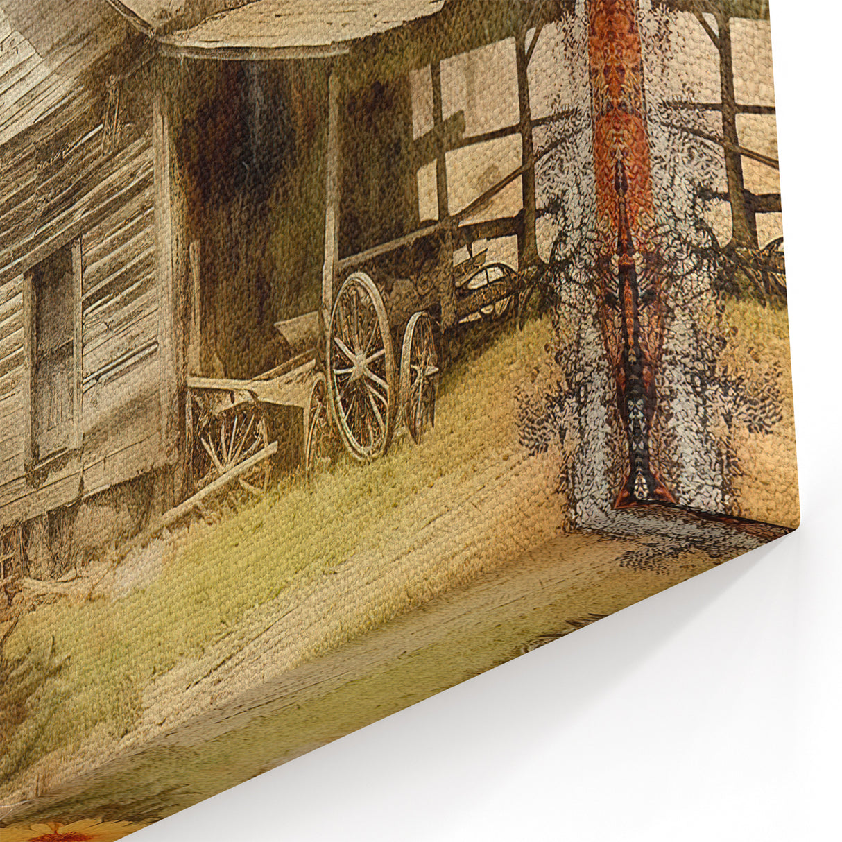 Country Style Art with Pumpkins and Sunflowers - Rustic Farmhouse Decor