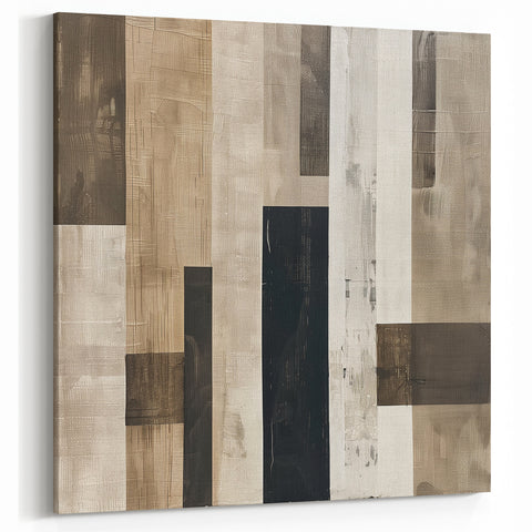 Mid Century Modern Geometric Art - Neutral Minimalist Stripes Decor
