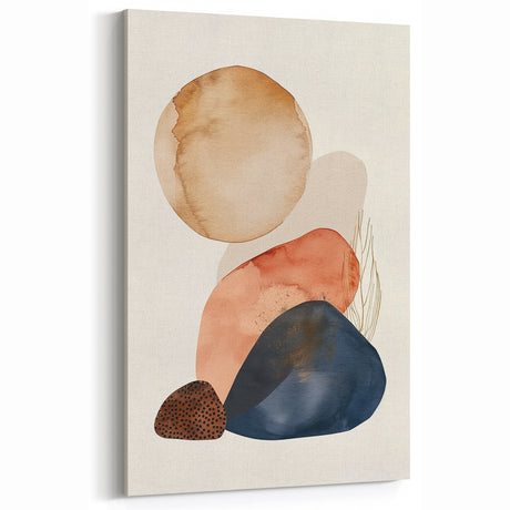 Mid Century Modern Abstract Wall Art - Retro Geometric Minimalist Design