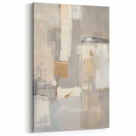 Mid Century Modern Abstract Art - Neutral Minimalist Geometric Decor