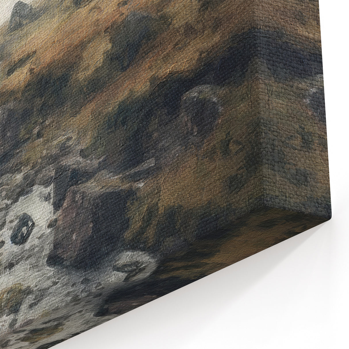 Misty Valley with Stream – Tranquil Countryside Landscape Wall Art