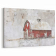 Weathered Farmhouse Red Barn Canvas Print - Rustic Barn Wall Art