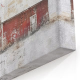 Weathered Farmhouse Red Barn Canvas Print - Rustic Barn Wall Art
