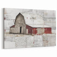 Weathered Red Barn Wall Art - Vintage Farmhouse Canvas with Rustic Charm