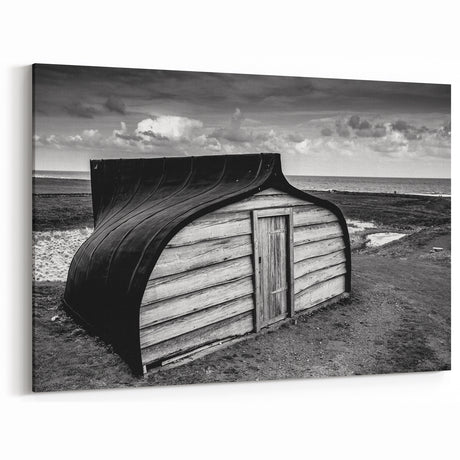 Rustic Red with White Barn Wall Art - Vintage Farmhouse Canvas Print