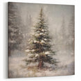 Holiday Wall Decorations - Snowy Pine Tree Print Christmas Framed Art