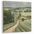 Country Life Art – Serene Countryside Path with Farmhouse Wall Print