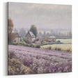 Countryside Wall Art – Serene Lavender Field with Farmhouses Print
