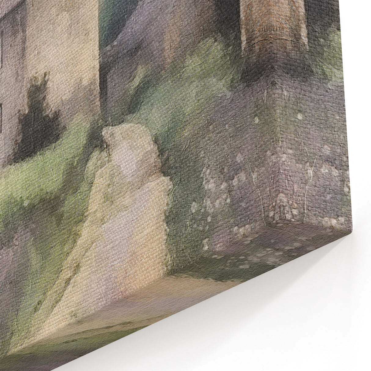 Countryside Wall Art – Rustic Farmhouses with Lavender Fields Print