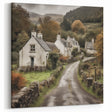 Rustic Village Scene – Countryside Cottages with Path Wall Art Print