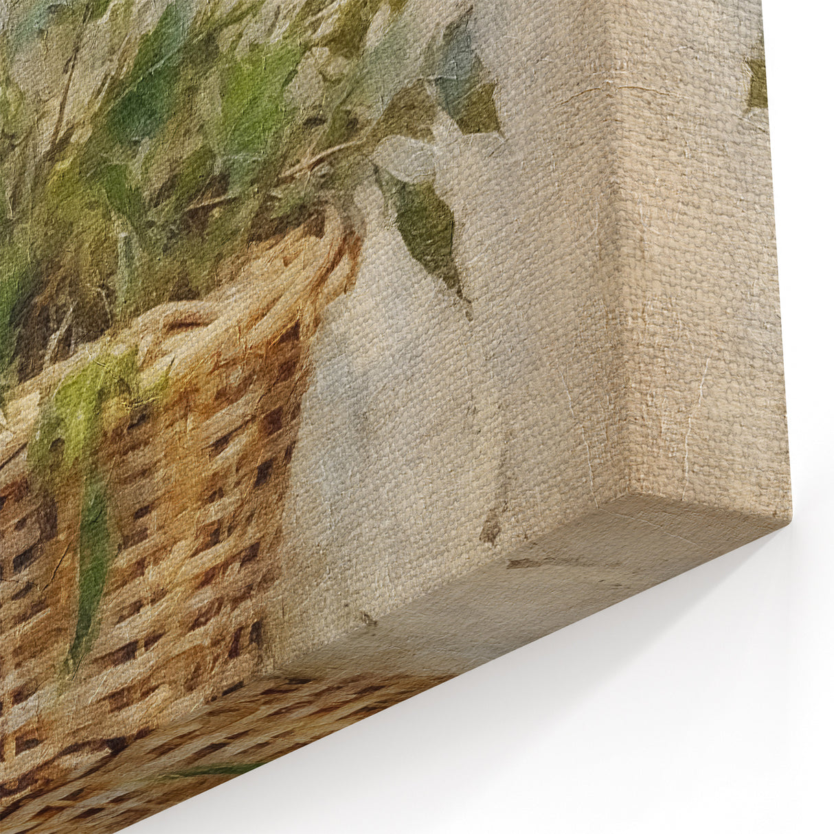 Festive Canvas Art - Rustic Holly Basket Christmas Wall Decorations