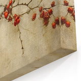 Holiday Decor Prints - Christmas Wall Art with Red Berries on Canvas