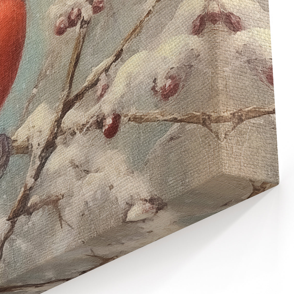 Seasonal Wall Art - Vibrant Cardinal Bird on Snowy Branch Holiday Print