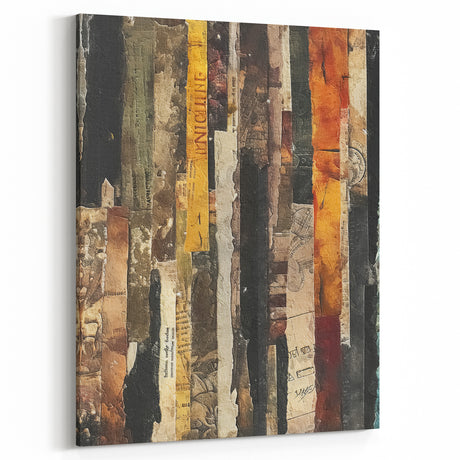 Abstract Rustic Wall Art - Vintage Stripes for Farmhouse and Rustic Decor