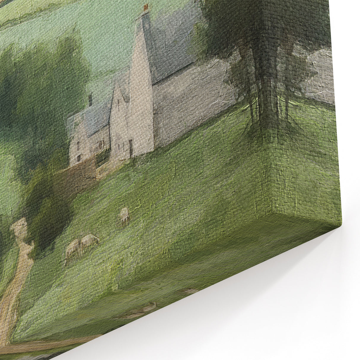 Rolling Hills Landscape – Pastoral Countryside with Farmhouse Print