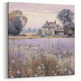 Lavender Fields with Rustic House – Vintage Countryside Wall Art