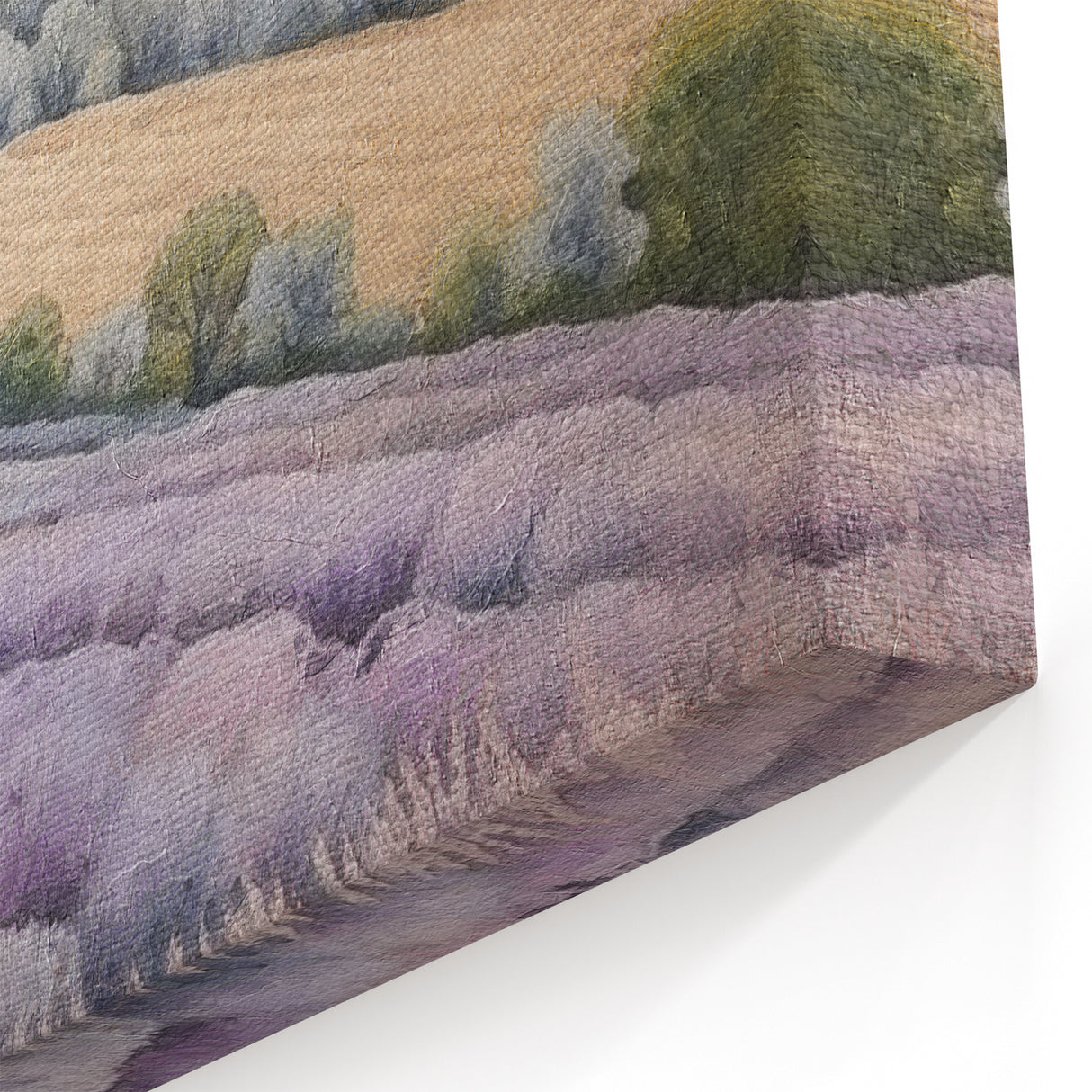Lavender Fields Panorama – Countryside Landscape with Rolling Hills Art