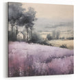 Lavender Field Morning Mist – Tranquil Countryside Landscape Print