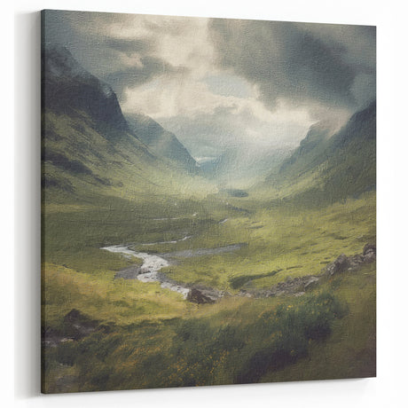 Dramatic Mountain Valley – Majestic Countryside Landscape Wall Art