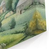 Quaint Village in Rolling Hills – Peaceful Countryside Wall Art Print