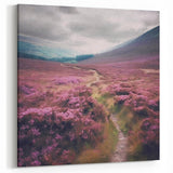 Heather Fields Path – Majestic Countryside Wall Art in Purple Tones