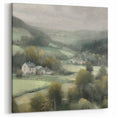 Misty Valley Farmhouses – Peaceful Countryside Wall Art Landscape