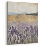 Rustic Lavender Field Wall Art - Vintage Farmhouse Nature Print