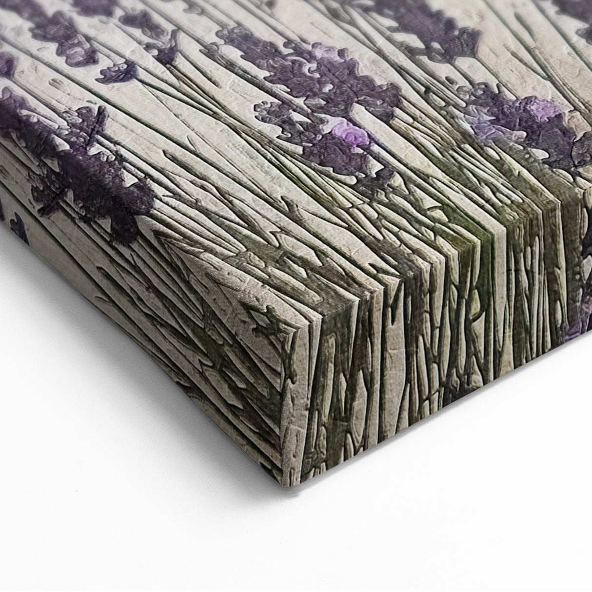 Rustic Lavender Field Wall Art - Vintage Farmhouse Nature Print