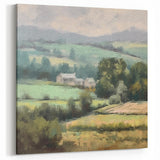 Rolling Hills in Farmhouse – Tranquil Countryside Wall Art Landscape
