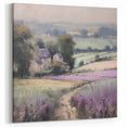 Peaceful Rural Countryside Wall Art - Lavender Fields in Farmhouse