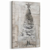 Textured Christmas Tree Art Print - Unique Holiday Wall Decor Accent