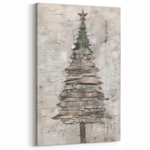 Classic Christmas Tree Art Print - Elegant Holiday Wall Decor Accent