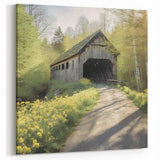Covered Bridge Wall Art - Vintage Architecture Canvas Framed Prints