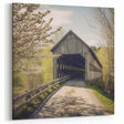 Historic Covered Bridge Art - Scenic Vintage Landscape Canvas Print